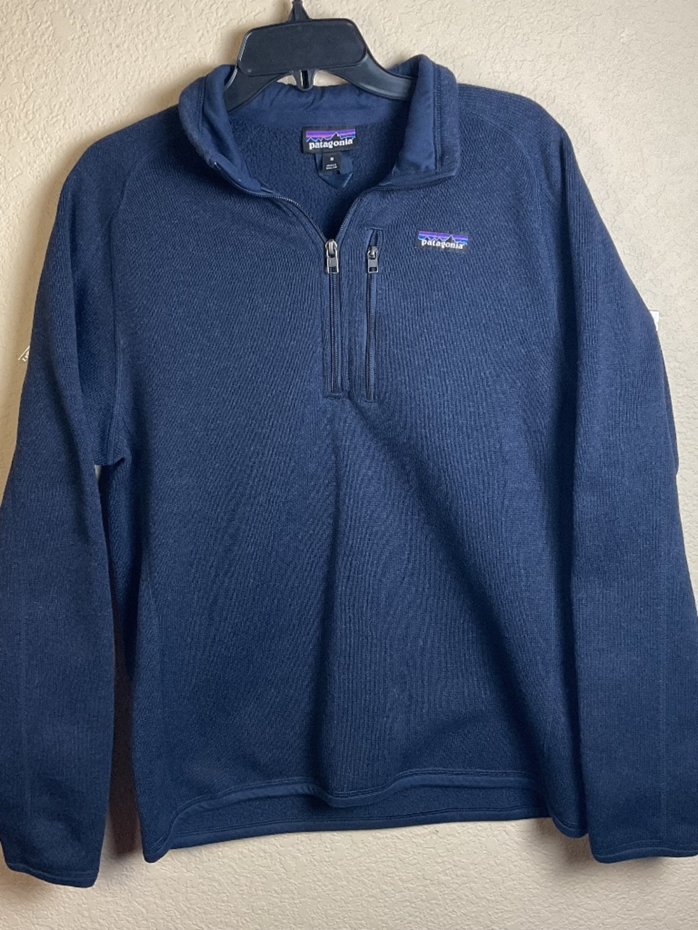 Patagonia Mens Medium Blue Better Sweater 1/4 Zip Fleece Pullover Long Sleeve
